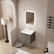تفصيل منضدة حمام رمادي داكن